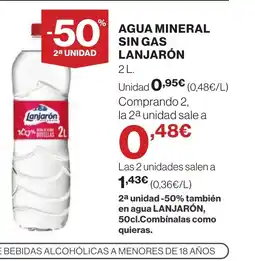 Supercor LANJARÓN Agua mineral sin gas oferta