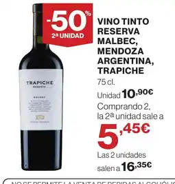 Supercor Vino tinto reserva malbec, mendoza argentina, trapiche oferta