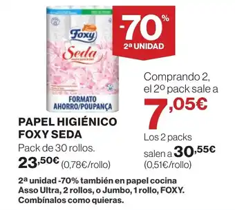 Supercor FOXY SEDA Papel higiénico oferta