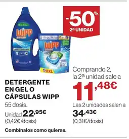 Supercor WIPP Detergente en gel o cápsulas oferta