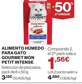 Supercor Alimento húmedo para gato gourmet mon petit intense oferta