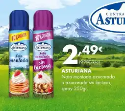 Supermercados Lupa ASTURIANA Nata montada azucarada o azucarada sin lactosa, spray oferta