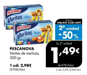 Supermercados Lupa PESCANOVA Varitas de merluza oferta