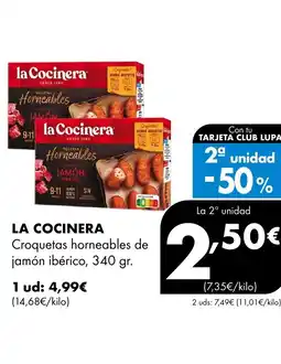 Supermercados Lupa LA COCINERA croquetas horneables de jamón ibérico oferta