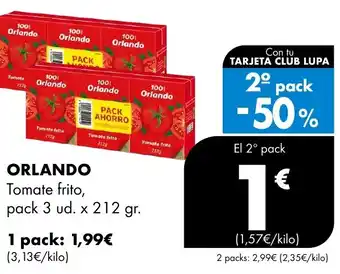 Supermercados Lupa ORLANDO Tomate frito oferta