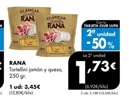 Supermercados Lupa RANA Tortellini jamón y queso oferta