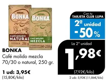 Supermercados Lupa BONKA Café molido mezcla oferta