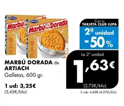 Supermercados Lupa MARBÚ DORADA de ARTIACH Galletas oferta