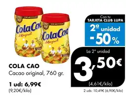 Supermercados Lupa COLA CAO Cacao original oferta