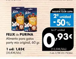 Supermercados Lupa FELIX de PURINA Alimento para gatos oferta