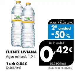 Supermercados Lupa FUENTE LIVIANA Agua mineral oferta