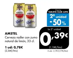 Supermercados Lupa CERVEZA Cerveza radler con zumo natural de limón oferta