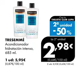 Supermercados Lupa Tresemmé acondicionador hidratación intensa oferta