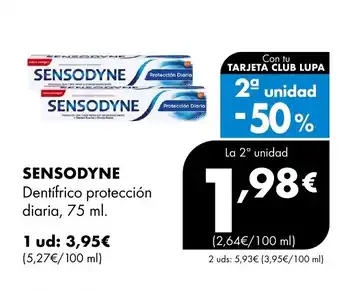 Supermercados Lupa SENSODYNE Dentifrico protección diaria oferta