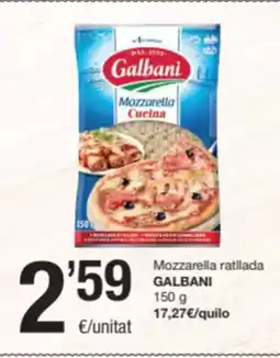 SPAR Fragadis GALBANI Mozzarella ratllada oferta