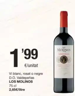 SPAR Fragadis LOS MOLINOS Vi blanc, rosat o negre D.O. Valdepeñas oferta