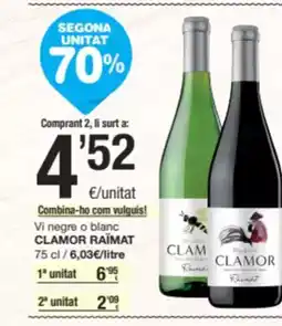 SPAR Fragadis CLAMOR RAÏMAT Vi negre o blanc oferta