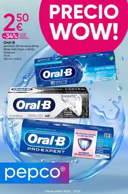 Pepco ORAL B dentifrico 3D Sensitive White oferta