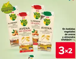 Carrefour VIVESOY En bebidas vegetales de avena y almendra oferta