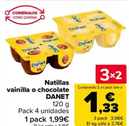 Carrefour DANET Natillas vainilla o chocolate oferta