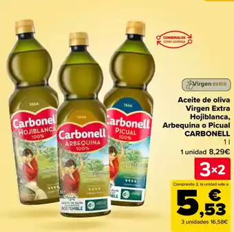 Carrefour CARBONELL Aceite de oliva Virgen Extra Hojiblanca, Carbonell Arbequina o Picual oferta