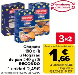 Carrefour RECONDO Chapata u hagozas de pan oferta