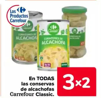 Carrefour En todas las conservas de alcachofas carrefour classic. oferta