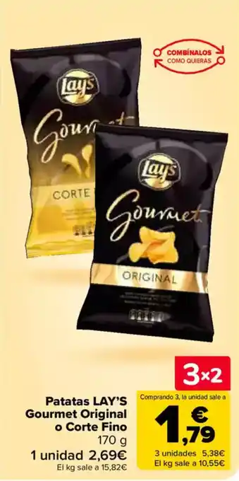 Carrefour LAY'S  Patatas Gourmet Original o Corte Fino oferta