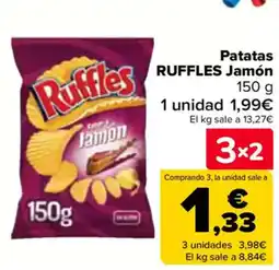 Carrefour RUFFLES Patatas Jamón oferta