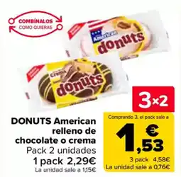 Carrefour DONUTS American relleno de chocolate o crema oferta