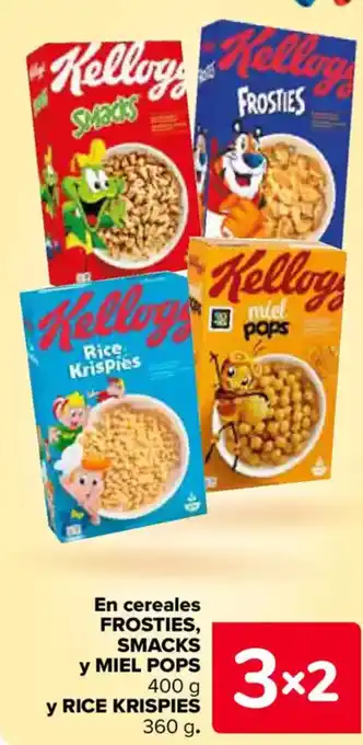 Carrefour FROSTIES, SMACKS y MIEL POPS y RICE KRISPIEŠEn cereales oferta