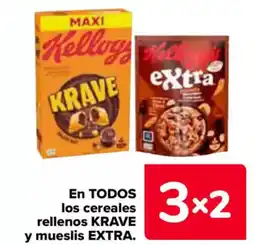 Carrefour KELLOGG En todos los cereales rellenos krave y mueslis extra oferta