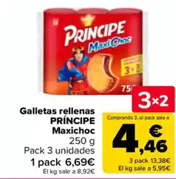 Carrefour PRÍNCIPE  Galletas rellenas Maxichoc oferta