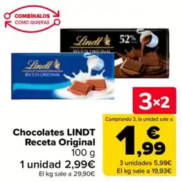 Carrefour LINDT Chocolates Receta Original oferta