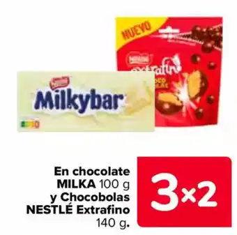 Carrefour En chocolate MILKA y Chocobolas NESTLÉ Extrafino oferta