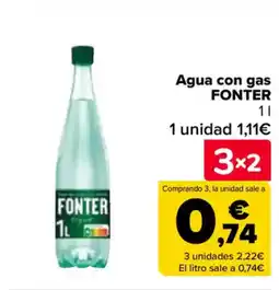 Carrefour FONTER Agua con gas oferta