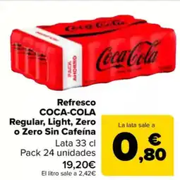 Carrefour COCA-COLA Refresco Regular, Light, Zero oferta