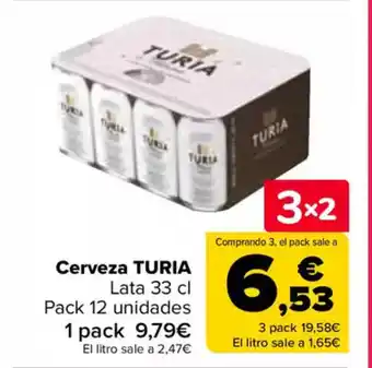 Carrefour TURIA Cerveza oferta