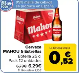 Carrefour MAHOU Cerveza 5 Estrellas oferta