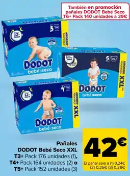 Carrefour DODOT Pañales Bebé Seco XXL oferta