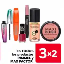 Carrefour RIMMEL y MAX FACTOR En todos los productos oferta