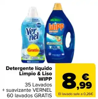 Carrefour WIPP Detergente líquido Limpio & Liso oferta