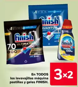 Carrefour FINISH En todos los lavavajillas máquina pastillas y geles oferta