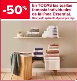 Carrefour En todas las toallas fantasía individuales de la línea essential oferta