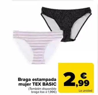 Carrefour Braga estampada mujer tex basic oferta