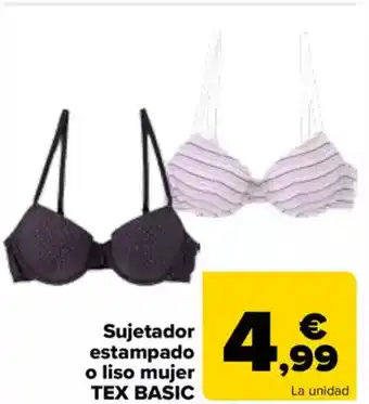 Carrefour Sujetador estampado o liso mujer tex basic oferta