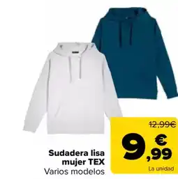 Carrefour TEX Sudadera lisa mujer oferta