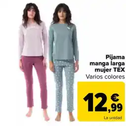 Carrefour TEX Pijama manga larga mujer oferta