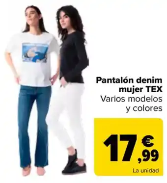 Carrefour TEX Pantalón denim mujer oferta