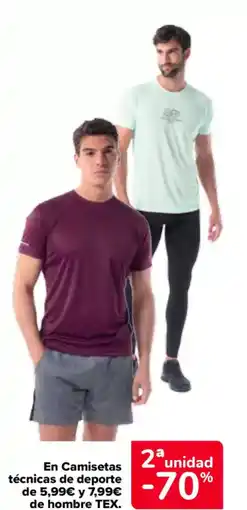 Carrefour TEX En camisetas técnicas de deporte de y hombre oferta